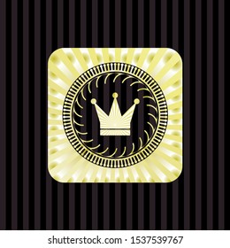crown icon inside gold shiny emblem