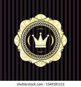 crown icon inside gold shiny emblem