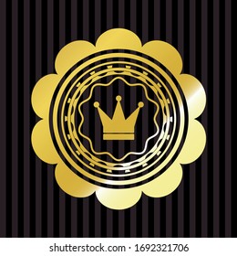 crown icon inside golden badge or emblem