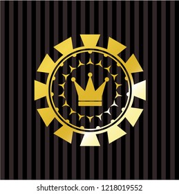 crown icon inside golden emblem