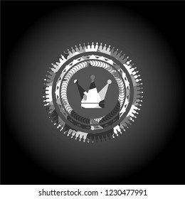 crown icon inside grey camouflage texture