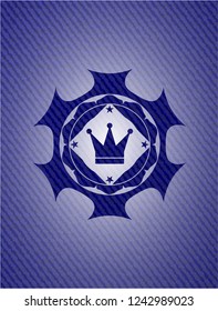 crown icon inside jean background