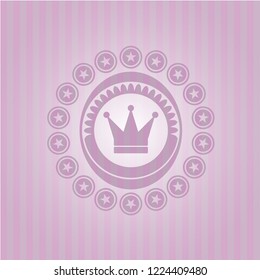 crown icon inside pink emblem