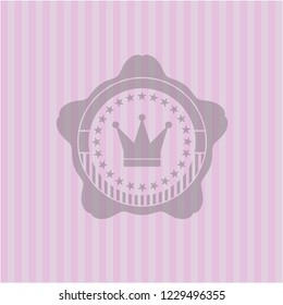 crown icon inside pink emblem