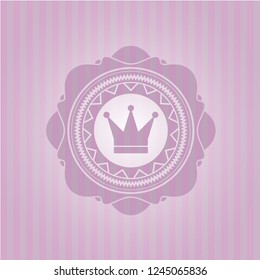 crown icon inside pink icon or emblem