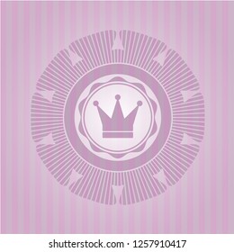 crown icon inside pink icon or emblem