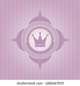 icono de la corona dentro del emblema rosa