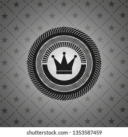 crown icon inside realistic black emblem