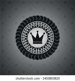 crown icon inside realistic black emblem