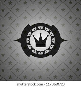 crown icon inside realistic dark emblem