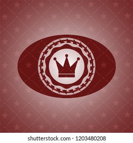 crown icon inside realistic red emblem