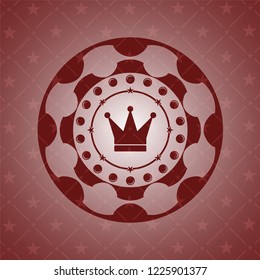 crown icon inside realistic red emblem