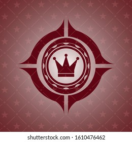 crown icon inside realistic red emblem