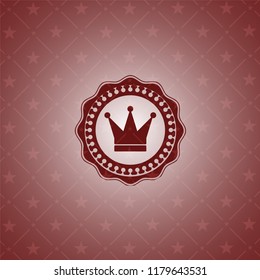crown icon inside red emblem. Vintage.
