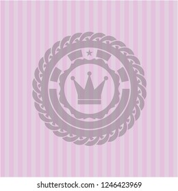 crown icon inside retro pink emblem