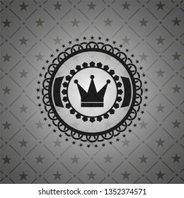 crown icon inside retro style black emblem