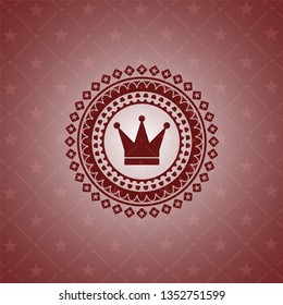 crown icon inside retro style red emblem