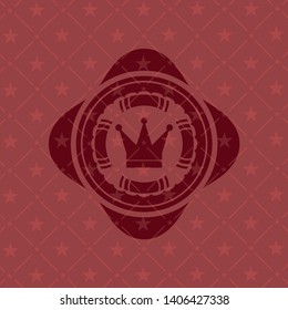 crown icon inside retro style red emblem