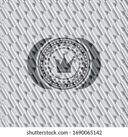 Kronsymbol in silberfarbenem Emblem. Skaliert Muster. Vektorillustration Illustration. Detaillierte Angaben.
