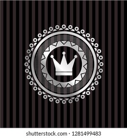 crown icon inside silvery shiny badge