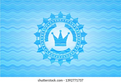 crown icon inside water badge background.