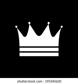 Crown Icon Isolated on Black Background