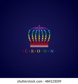 Crown Icon - Isolated On Blue Background. Vector Illustration, Graphic Design. For Web, Websites, Print Material 