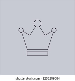 Crown icon isolated on grey background.Premium symbol for website design, mobile application, logo, ui.Vector illustration. Eps10