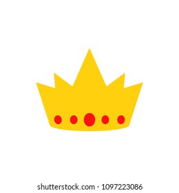 Crown icon isolated on white background. Flat crown icon for web site, backdrop and logo template. Useful for poster, placard and banner. Creative art concept, vector illustration, eps 10
