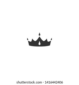 Crown icon isolated on white. Royal, luxury, vip, first class sign. Winner award. Monarchy, authority, power symbol.  Vector simple illustration. 