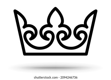 Crown icon. Isolated on white