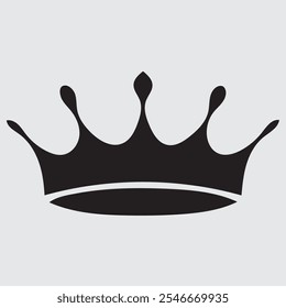 Crown icon isolated on white background. Black king crown icon. Vector illustration
