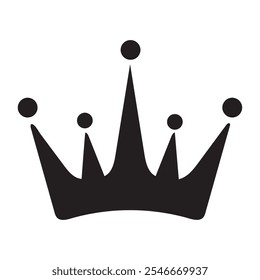 Crown icon isolated on white background. Black king crown icon. Vector illustration
