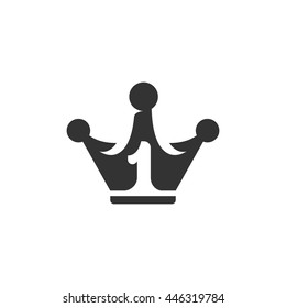 Crown icon isolated on a white background. Logo silhouette design template. Simple symbol concept in flat style. Abstract sign, pictogram for web, mobile and infographics - stock vector