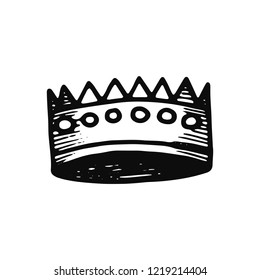 crown icon. Isolated sketch for infographic object on light background