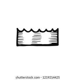 crown icon. Isolated sketch for infographic object on light background