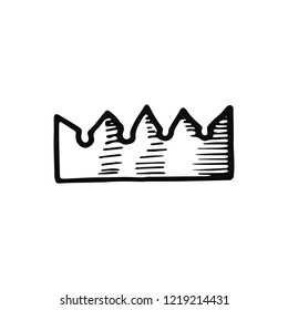 crown icon. Isolated sketch for infographic object on light background