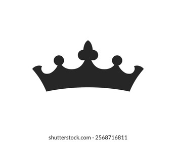 Crown icon. King, queen crown silhouette.