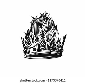 Crown icon, king, rule, dominant, graphic design for tshirt, vector illustration, 