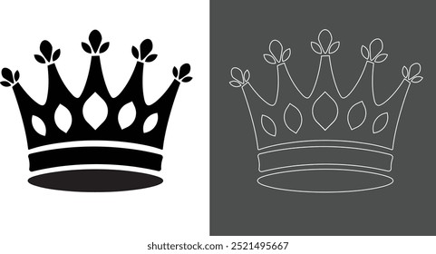Crown icon. King crown sign and symbol, Crown vector