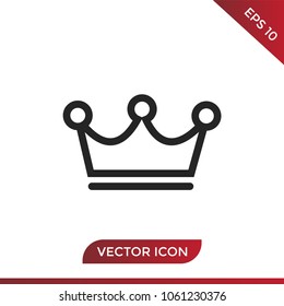 Crown icon, king vector symbol.