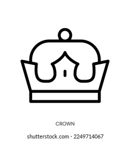 crown icon. Line Art Style Design Isolated On White Background