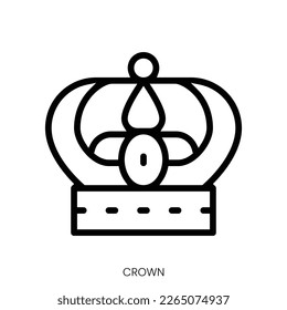 crown icon. Line Art Style Design Isolated On White Background