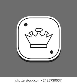 Línea de icono de la corona en plano. Vector de stock.