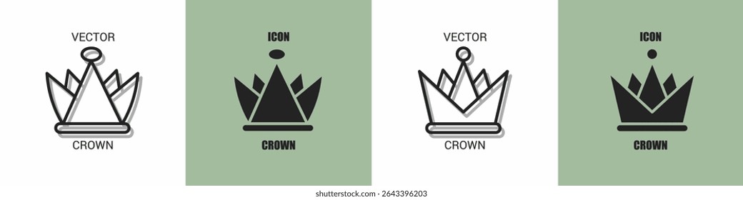 Crown icon line. Crown vector illustration.