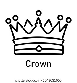 Crown icon in linear style 