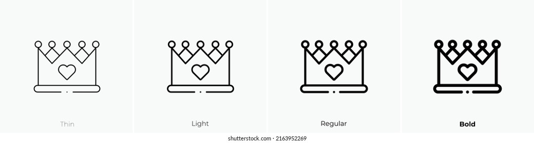 crown icon. Linear style sign isolated on white background. Vector illustration.