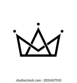 crown Icon logo design black vector