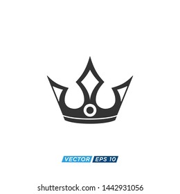 Crown Icon Logo Design Illustation Vector