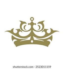 Crown icon logo design illustration